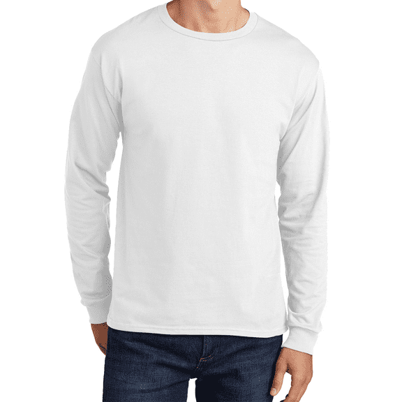 Hanes Essential Tee Shirt Long Sleeve Cotton, Sizes S-3XL