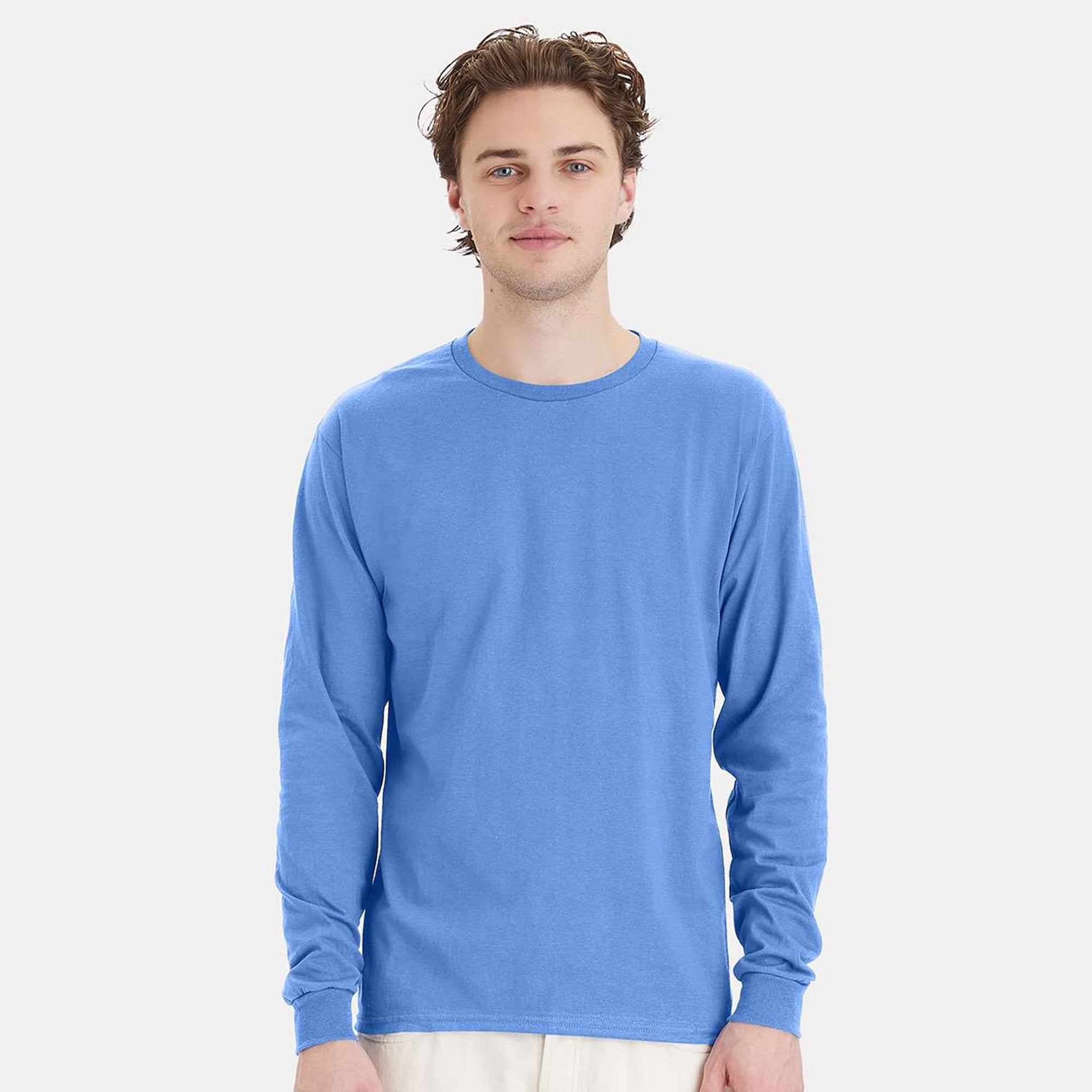 Hanes Essential-T Long Sleeve T-Shirt, 100% Cotton Men's Classic fit ...