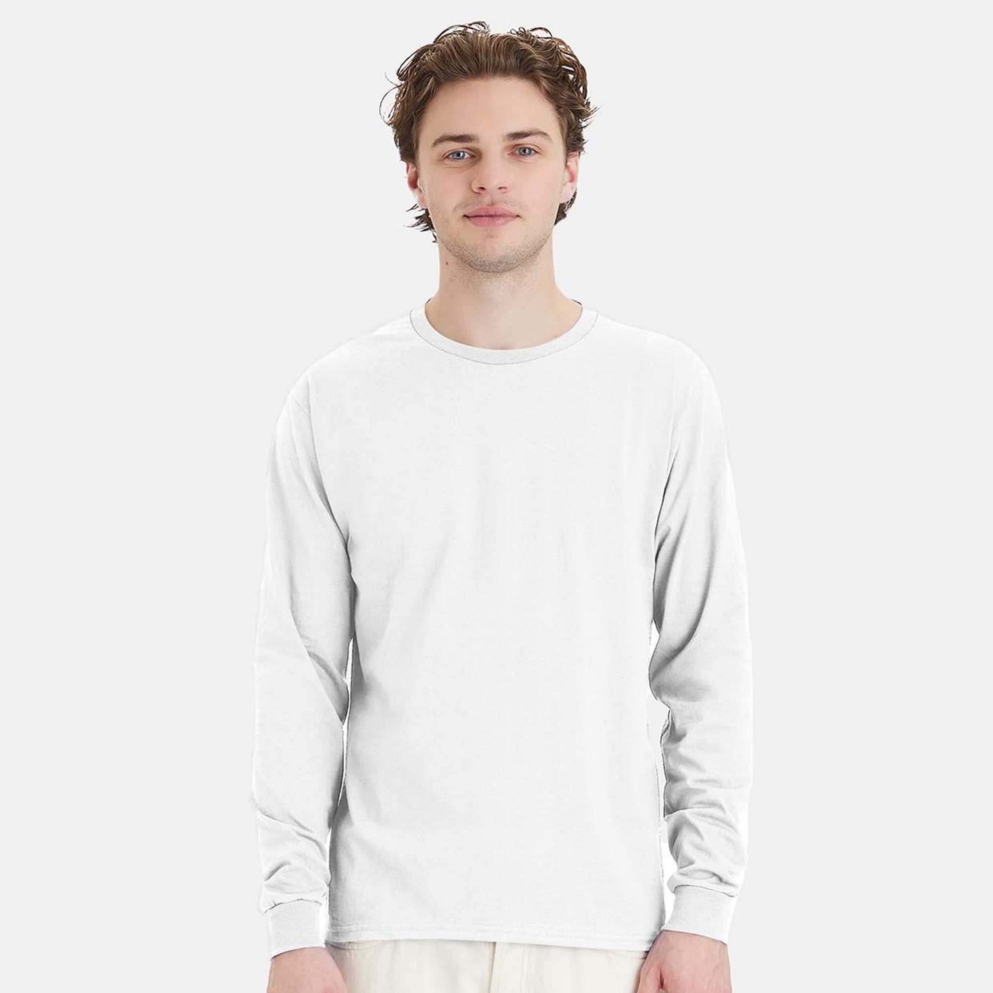 Hanes Essential-T Long Sleeve T-Shirt, 100% Cotton Men's Classic fit ...