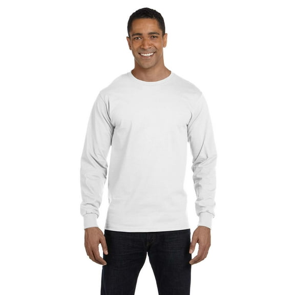 Hanes - Essential-T Long Sleeve T-Shirt - 5286, White, XL, Pack Of 4, Mens Workout Shirts