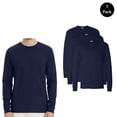 thumbnail image 1 of Hanes Essential-T Long Sleeve T-Shirt, Men's Durable Crew Neck Printable Navy Bulk Tee, 3-Pack, M, 1 of 5
