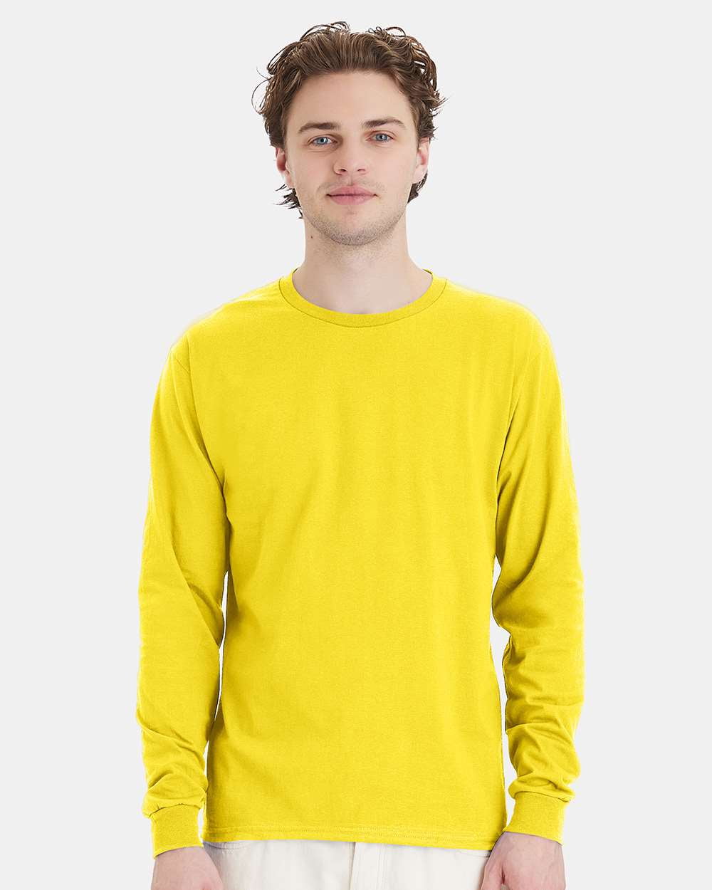 Hanes Tagless T-Shirt - 100% Cotton Crewneck Tee (Yellow, 2X-Large) - View #3