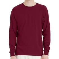 Hanes Essential-T Men Long Sleeve T-Shirt, Crewneck, Classic Fit Cotton Tee, Athletic Cardinal, S