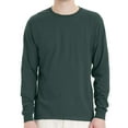 thumbnail image 1 of Hanes Essential-T Men Long Sleeve T-Shirt, Crewneck Classic Fit Cotton Tee, Athletic Dark Green, S, 1 of 5