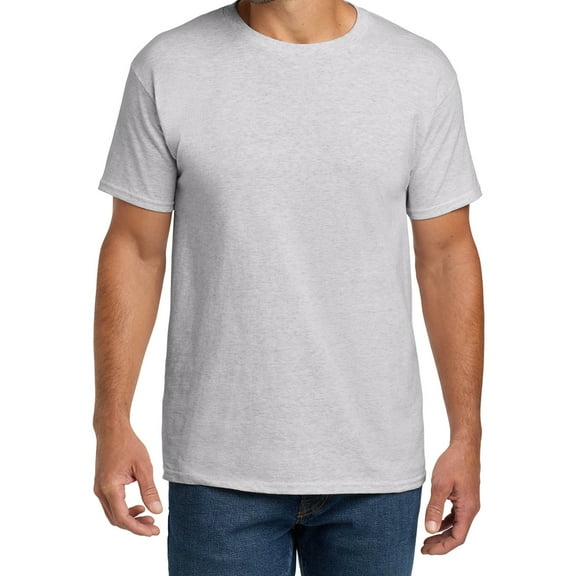 Hanes Essential-T Men T-Shirt, Short Sleeve Crew Neck, Classic Fit Cotton Tee, Ash, S