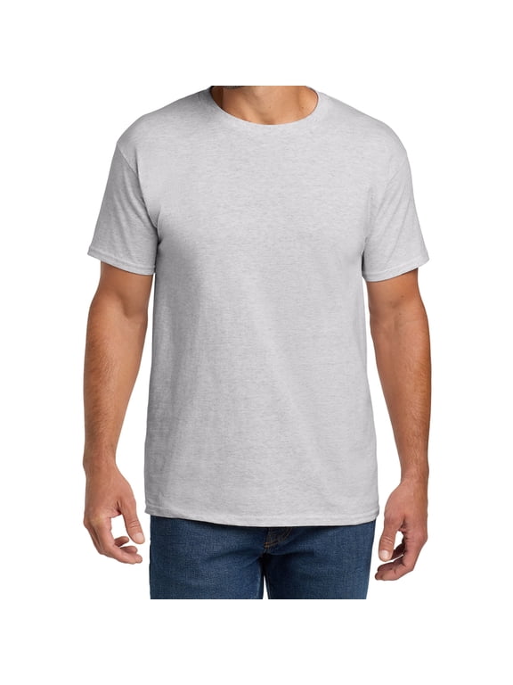 Essential-T Men T-Shirt, Short Sleeve Crew Neck, Classic Fit Cotton Tee, Ash, S
