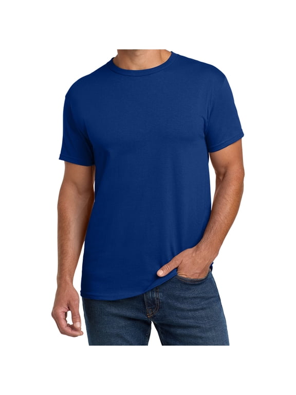 Essential-T Men T-Shirt, Short Sleeve Crew Neck, Classic Fit Cotton Tee, Athletic Royal, XL