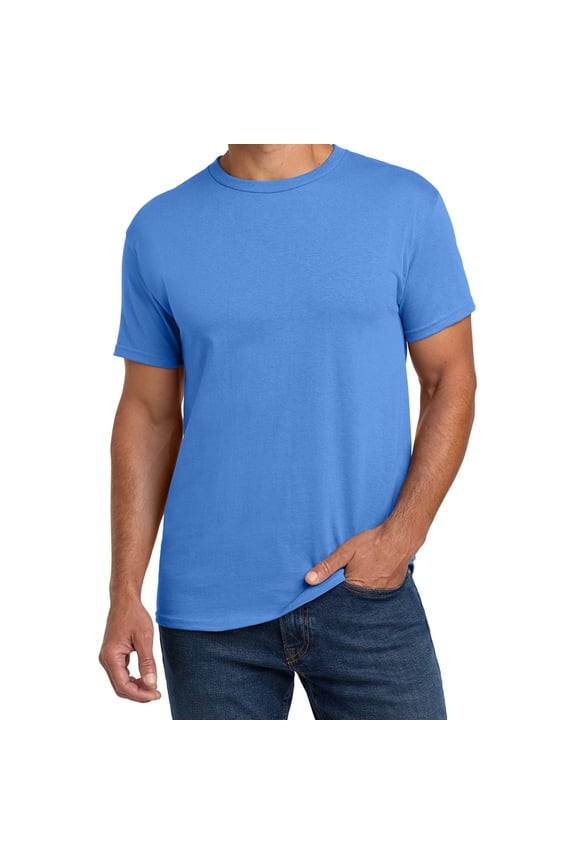 Essential-T Men T-Shirt, Short Sleeve Crew Neck, Classic Fit Cotton Tee, Carolina Blue, 2XL