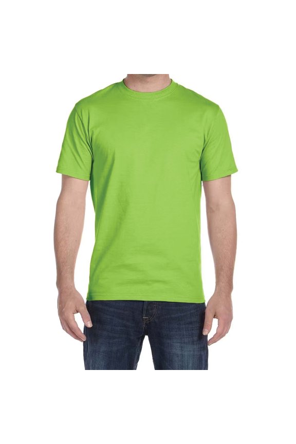 Essential-T Men T-Shirt, Short Sleeve Crew Neck, Classic Fit Cotton Tee, Lime, XL