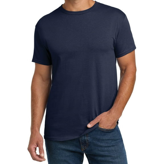 Hanes Essential-T Men T-Shirt, Short Sleeve Crew Neck, Classic Fit Cotton Tee, Navy, XL