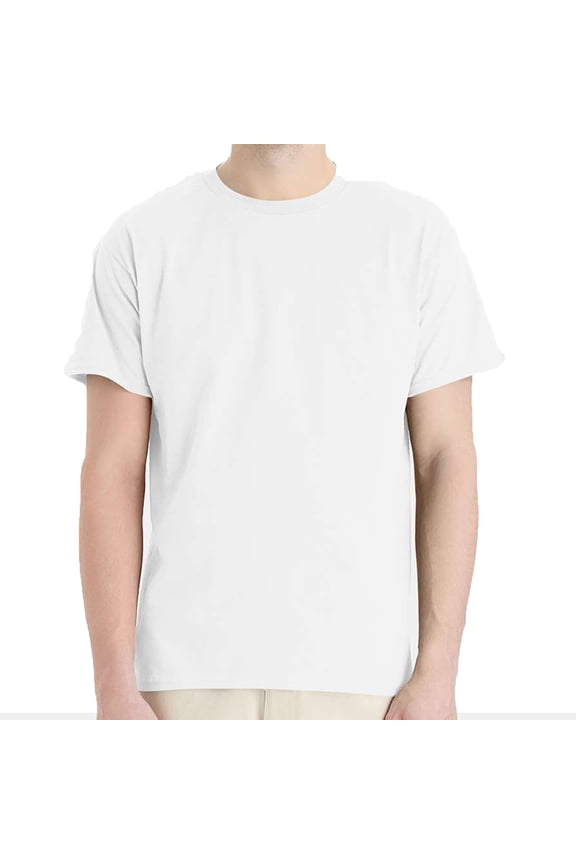 Essential-T Men T-Shirt, Short Sleeve Crew Neck, Classic Fit Cotton Tee, White, XL