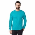 thumbnail image 1 of Hanes Essential-T Men's Long Sleeve T-Shirt | Soft Crew Neck 100 Cotton Tee, Athletic Teal, M, 5 oz, 1 of 5