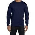 thumbnail image 1 of Hanes Essential-T Men's Long Sleeve T-Shirt | Soft Crew Neck 100 Cotton Tee, Navy, Size S, 5 oz, 1 of 5