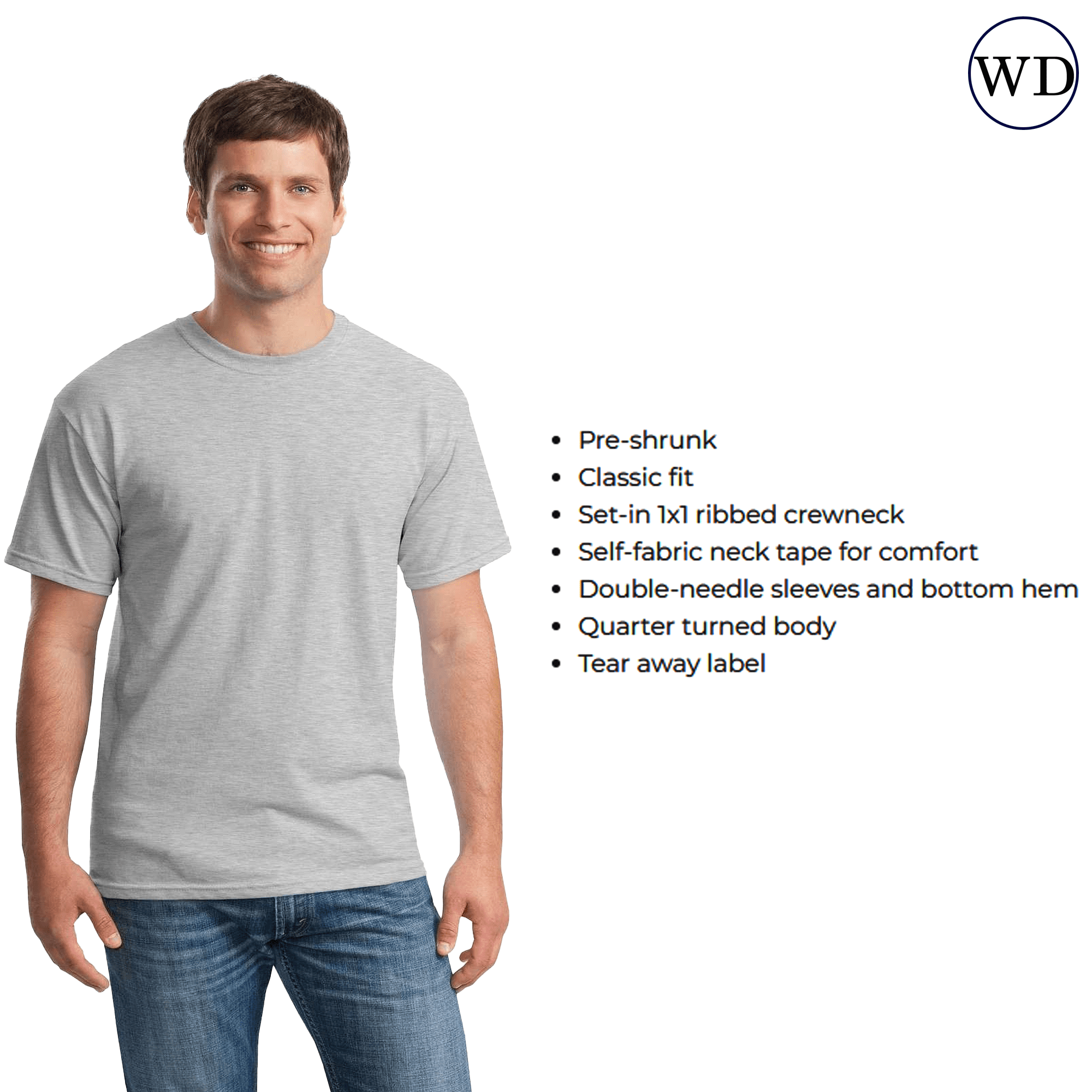 Hanes Essential T-Shirt, 100% Cotton Short Sleeve Mens Tee, DIY and ...