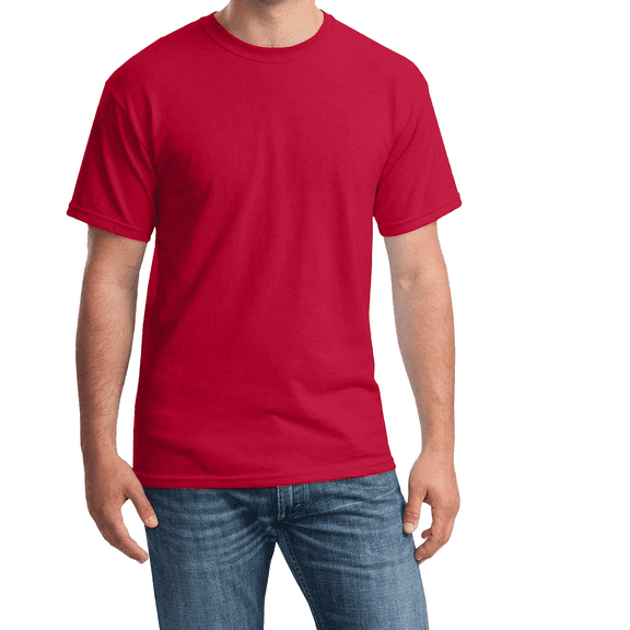 Hanes Essential T-Shirt, 100% Cotton Short Sleeve Mens Tee, DIY and Arts And Crafts, Athletic Crimson, 2XL