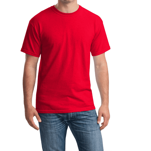 Hanes Essential T-Shirt, 100% Cotton Short Sleeve Mens Tee, DIY and Arts And Crafts, Athletic Red, XL