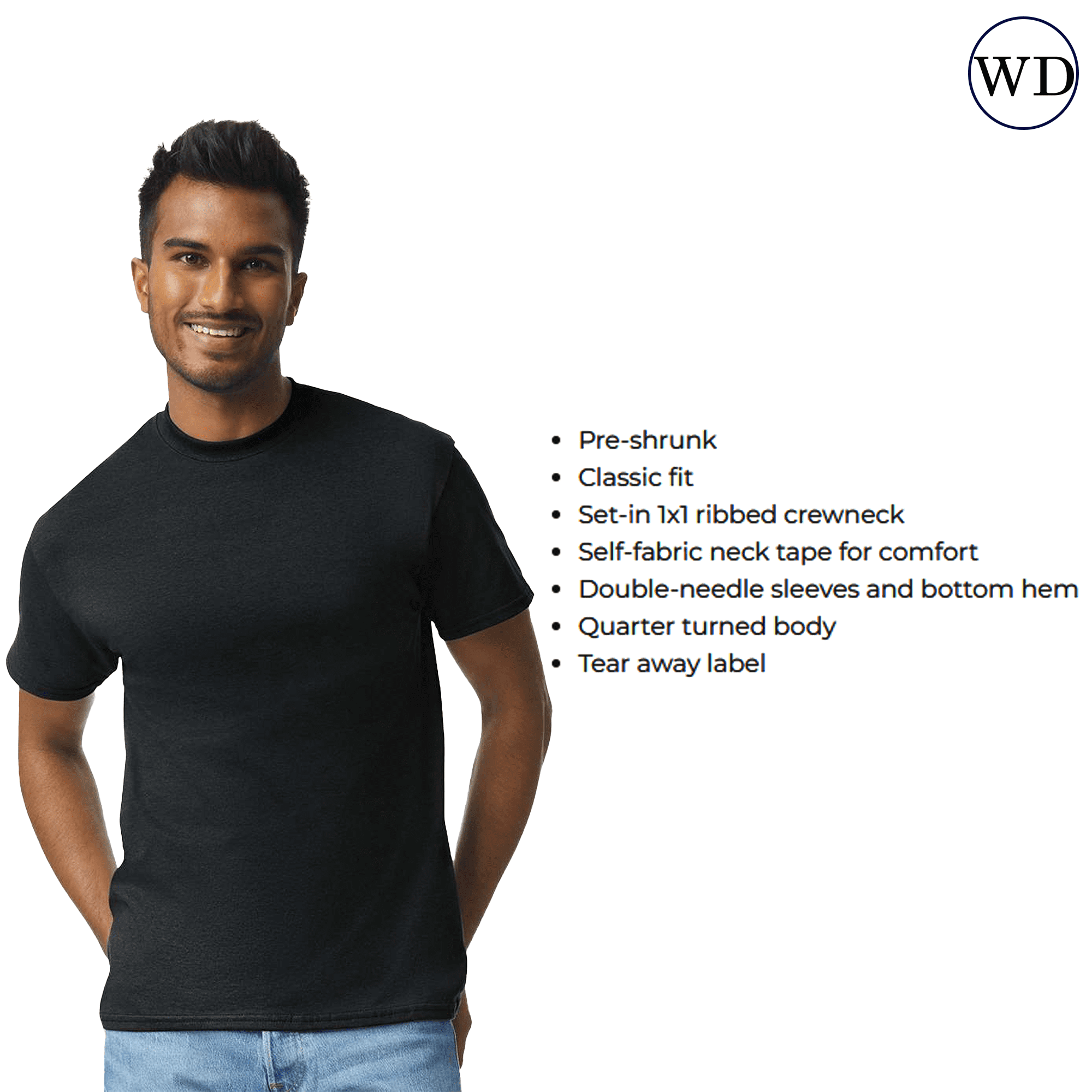 Hanes Essential T-Shirt, 100% Cotton Short Sleeve Mens Tee, DIY and ...