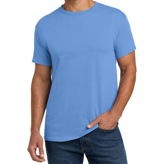 Hanes Essential T-Shirt, 100% Cotton Short Sleeve Mens Tee, DIY and Arts And Crafts, Carolina Blue, XL