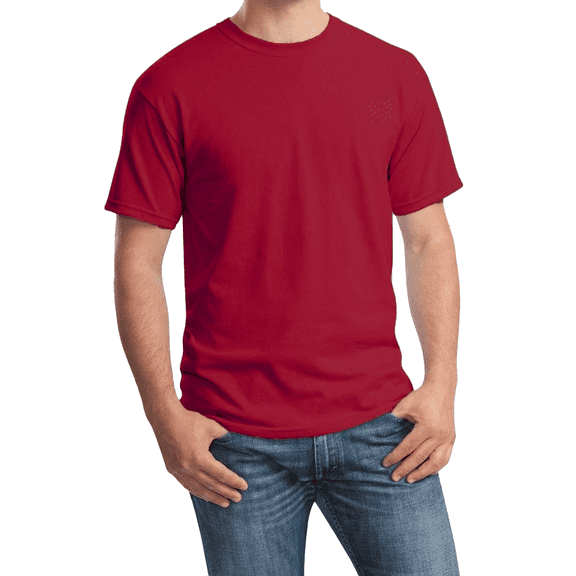 Hanes Essential T-Shirt, 100% Cotton Short Sleeve Mens Tee, DIY and Arts And Crafts, Deep Red, XL