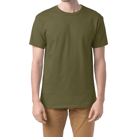 Hanes Essential T-Shirt, 100% Cotton Short Sleeve Mens Tee, DIY and Arts And Crafts, Fatigue Green, M
