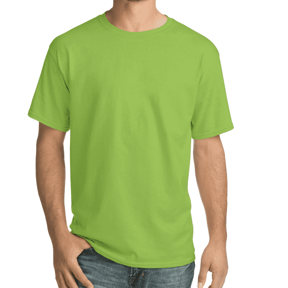 Hanes Essential T-Shirt, 100% Cotton Short Sleeve Mens Tee, DIY and Arts And Crafts, Lime, 2XL