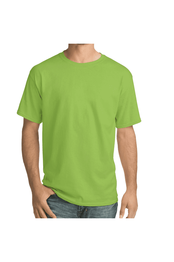 Essential T-Shirt, 100% Cotton Short Sleeve Mens Tee, DIY and Arts And Crafts, Lime, 2XL