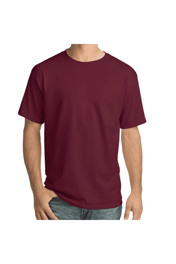 Essential T-Shirt, 100% Cotton Short Sleeve Mens Tee, DIY and Arts And Crafts, Maroon, 2XL