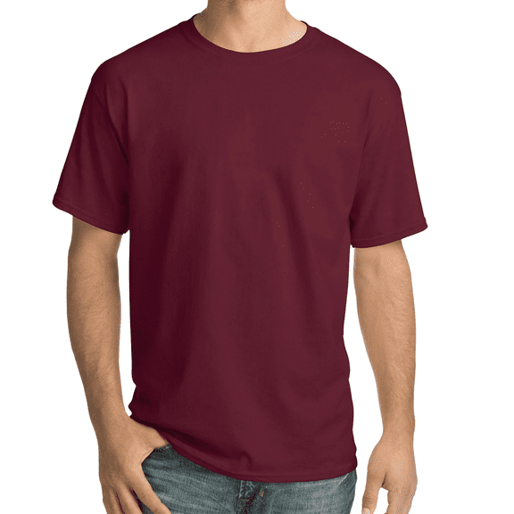 Hanes Essential T-Shirt, 100% Cotton Short Sleeve Mens Tee, DIY and Arts And Crafts, Maroon, M