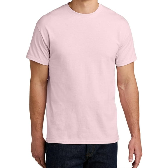 Hanes Essential T-Shirt, 100% Cotton Short Sleeve Mens Tee, DIY and Arts And Crafts, Pale Pink, 5XL
