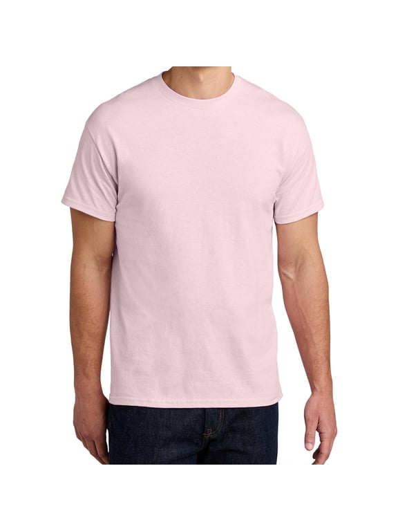 Essential T-Shirt, 100% Cotton Short Sleeve Mens Tee, DIY and Arts And Crafts, Pale Pink, L