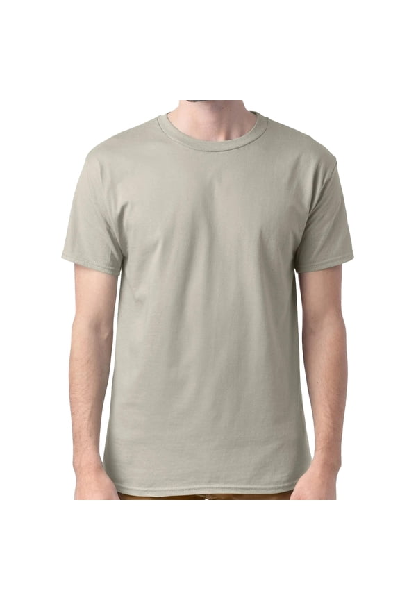 Essential T-Shirt, 100% Cotton Short Sleeve Mens Tee, DIY and Arts And Crafts, Sand, 5XL