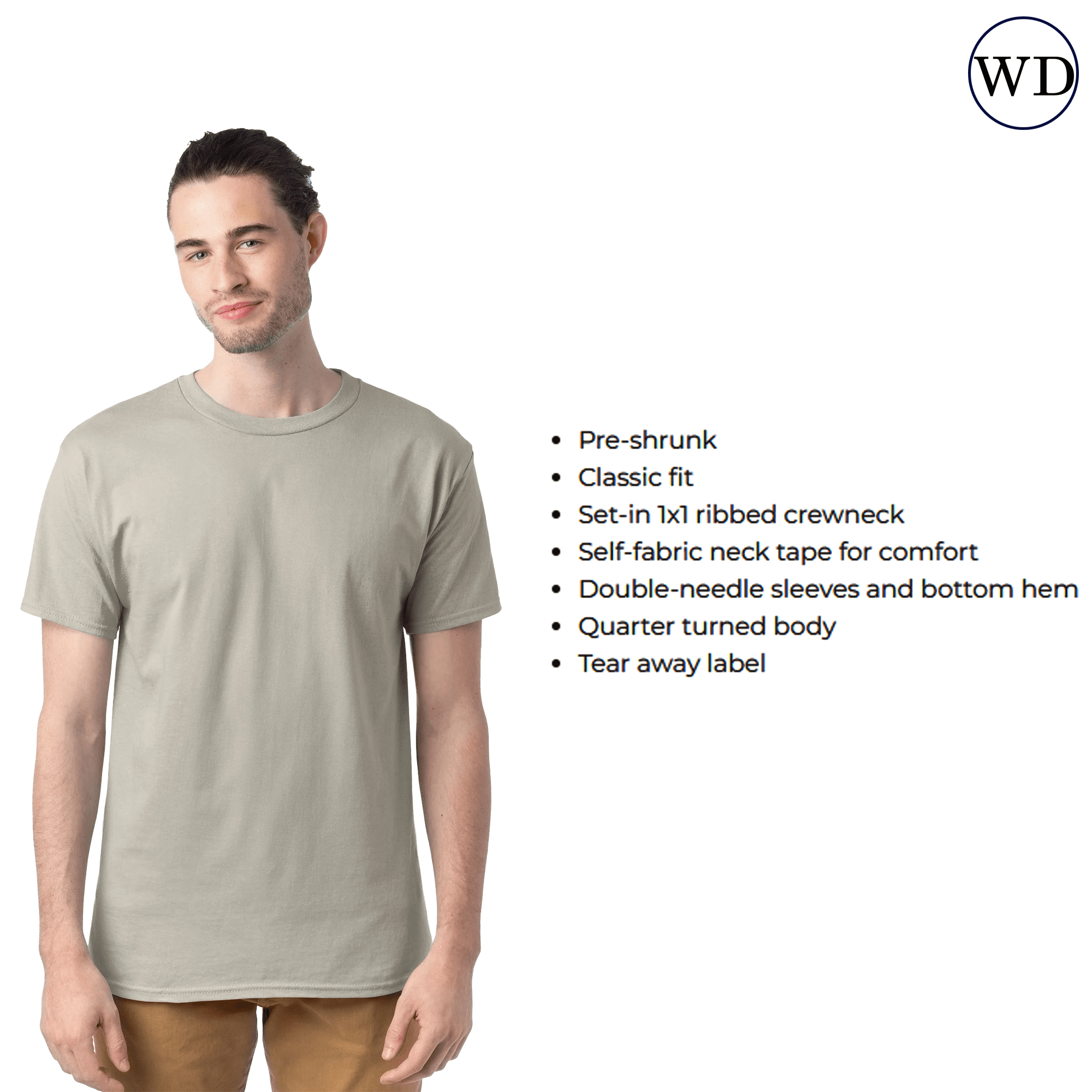 Hanes Essential T-Shirt, 100% Cotton Short Sleeve Mens Tee, DIY and ...