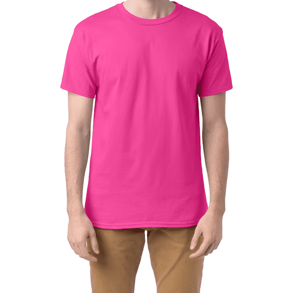 Hanes Essential T-Shirt, 100% Cotton Short Sleeve Mens Tee, DIY and Arts And Crafts, Wow Pink, XL