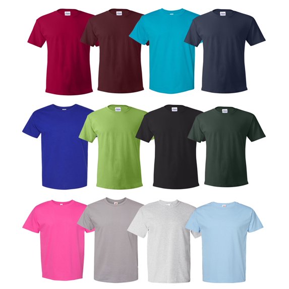 Hanes Essential T-Shirt 5280 - Bulk Mix Color Tees and Assorted Shirts | 100 Percent cotton | Elevate your wardrobe with variety of colors, perfect for every occasion- Pack Of 12 | M Size