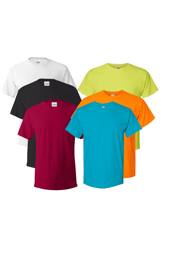 Essential T-Shirt Pack of 6 - 100% Cotton, Classic Fit, Pre-Shrunk, Mix Colors for Men, XL