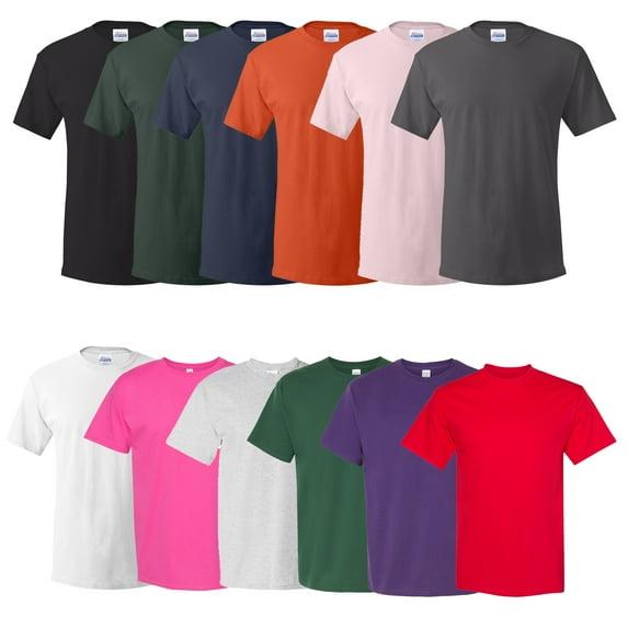Hanes Essential T-Shirt for Men, Crewneck 100% Cotton Classic Fit Comfortable Tee, Multicolor, 12 Pack, S