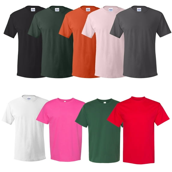 Hanes Essential T-Shirt for Men, Crewneck 100% Cotton Classic Fit Comfortable Tee, Multicolor, 9 Pack, 5XL