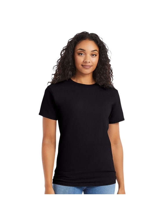 Essential-T Short Sleeve T-Shirt Cotton Crewneck Tee Shirts (Black, M)