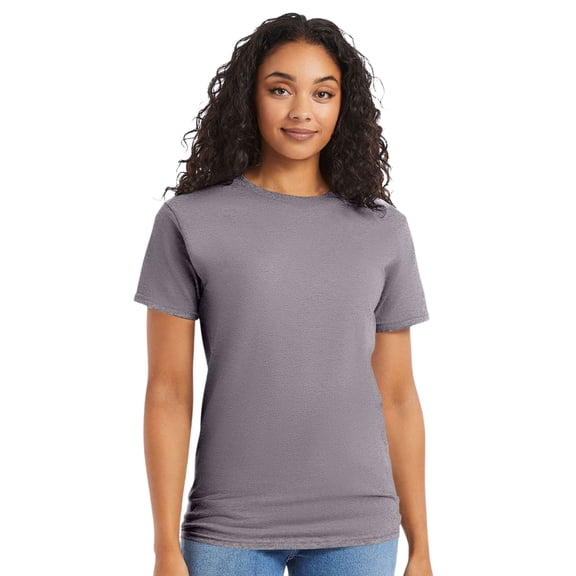 Hanes Essential-T Short Sleeve T-Shirt Cotton Crewneck Tee Shirts (Graphite, M)