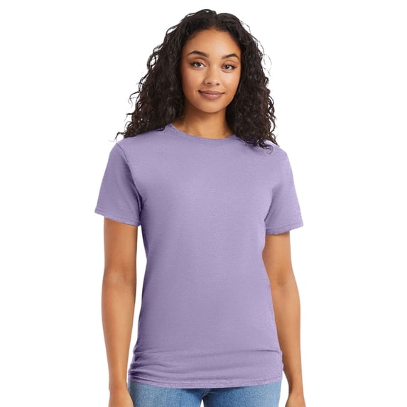 Hanes Essential-T Short Sleeve T-Shirt Cotton Crewneck Tee Shirts (Lavender, S)