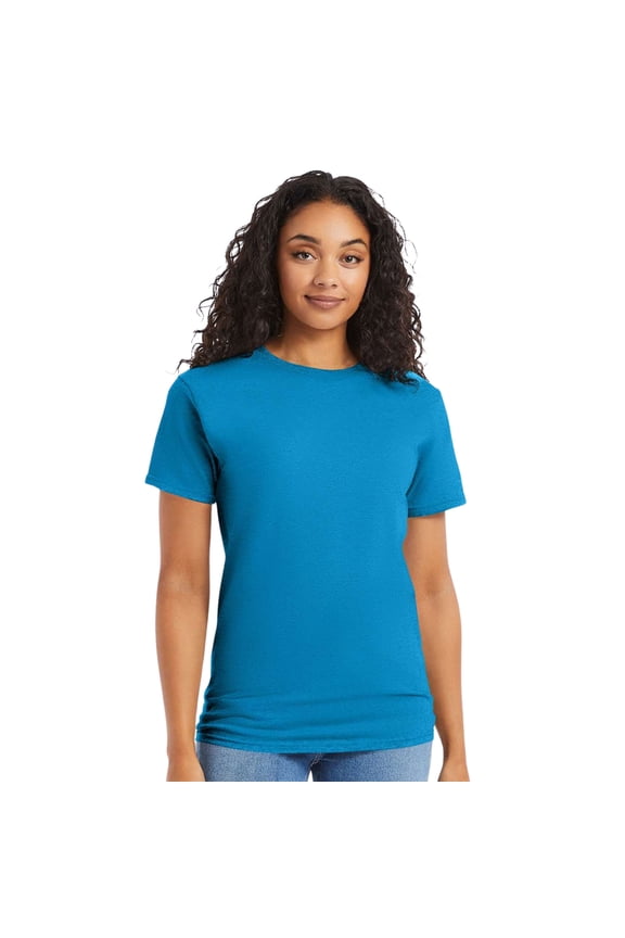 Essential-T Short Sleeve T-Shirt Cotton Crewneck Tee Shirts (Teal, L)