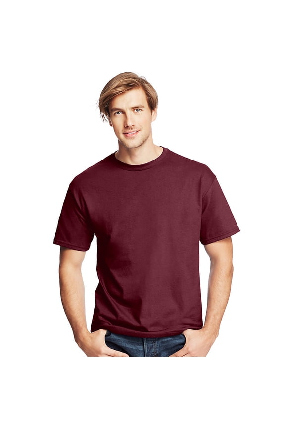 - Essential-T T-Shirt - 5280, Maroon, 2X, Pack Of 4, Hanes Mens T-Shirts