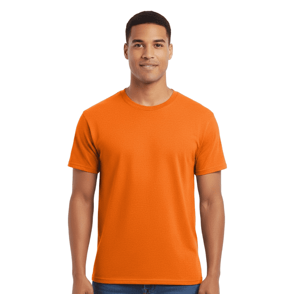 Hanes Essential-T T-Shirt Hi Visibility for Unisex GR52 Hi Vis Comfort Crew Neck Short Sleeve Pre Shrunk Tee Safety Orange, S