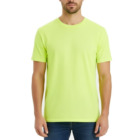 Hanes Men’s Safety Short Sleeve T-Shirt, 5 oz., 60/40 Cotton/Poly, Hi Vis Workwear, Safety Green, 3XL