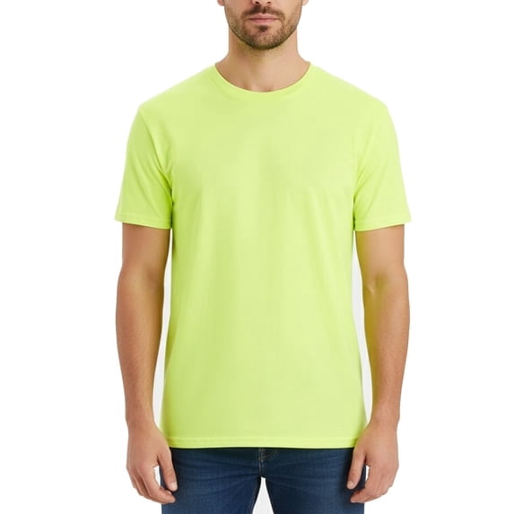 Hanes Essential-T T-Shirt, High-Vis Men’s Cotton/Poly Safety Green Short Sleeve Classic Tee, 1 Pack, Sizes S-5XL