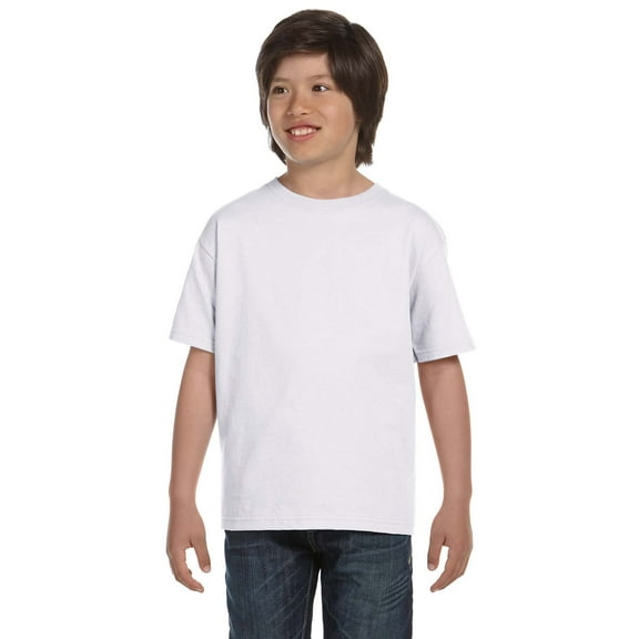 Hanes - Essential-T Youth T-Shirt - 5480, White, S, Pack Of 10, Hanes