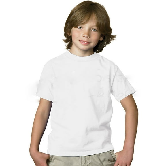 Hanes - Essential-T Youth T-Shirt - 5480, White, XL, Pack Of 3, Hanes