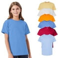 thumbnail image 1 of Hanes- Essential-T Youth T-Shirt, Short Sleeve Tee | 5 oz, Classic Width Youth T, Rib Collar Kids T-Shirt, Assorted Color Kids Tees, Mixed Color Bulk- 6 Pack Tees | Size Large, 1 of 5