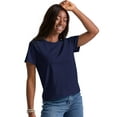 thumbnail image 1 of Hanes Essentials Women’s Cotton T-Shirt, Classic Fit Athletic Navy XL, 1 of 5