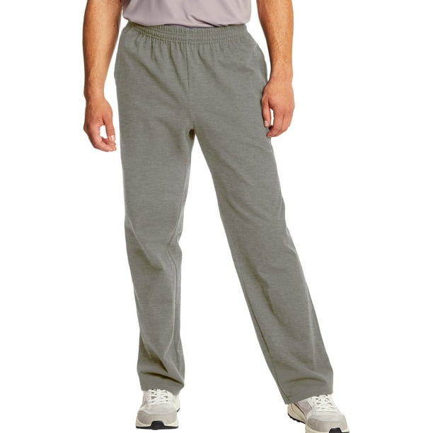 Hanes Essentials Men's Cotton Jersey Pants, 33" Charcoal Heather M